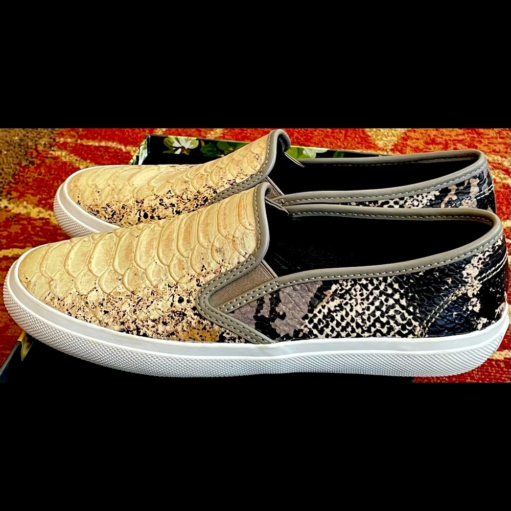 Unisex coach snakeskin slip-ons